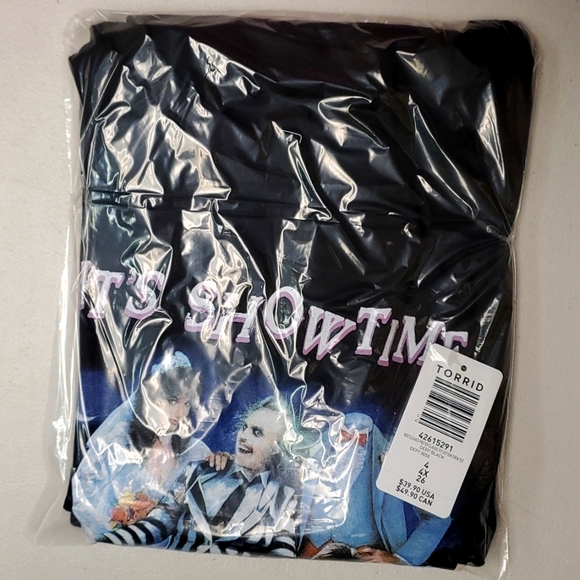 ❤️NWT VINTAGE TORRID BEETLEJUICE MOVIE TEE - ITS SHOWTIME - HALLOWEEN PLUS SIZE - Picture 10 of 14